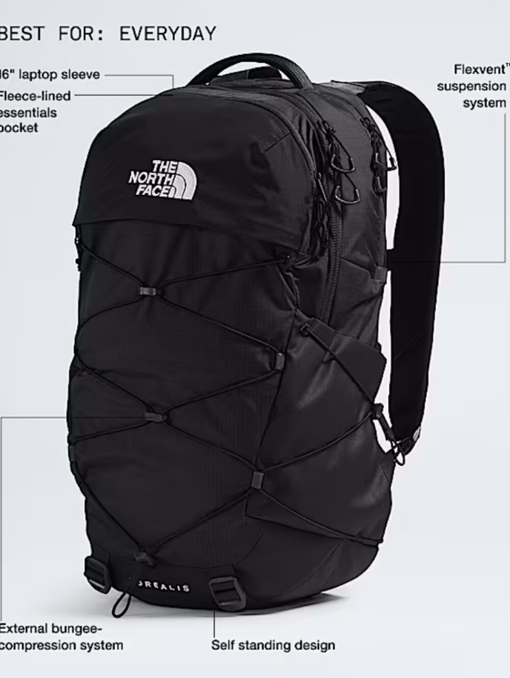 Northface Borealis Luxe Backpack- Black - Picture 7 of 12